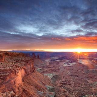 Red desert panorama Arches National Park wallpaper