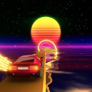 Synthwave retro Ps4 wallpaper