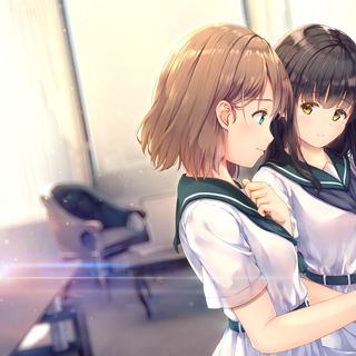 Girls with piano anime wallpaper