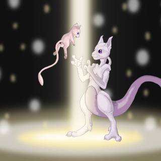 Mew and Mewtwo wallpaper
