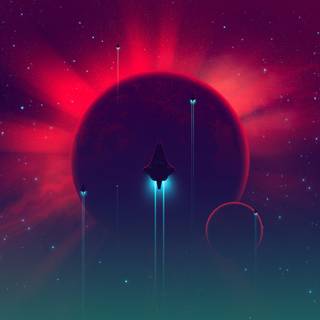 Minimalist spaceship wallpaper