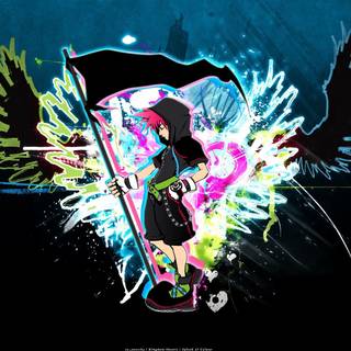 Anime neon desktop wallpaper