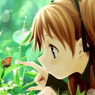 Brown haired summer wallpaper