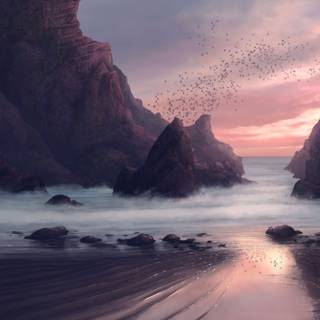 Digital painting wallpaper