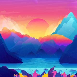 Colourful scenery wallpaper