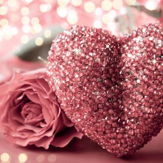Pink heart flower wallpaper