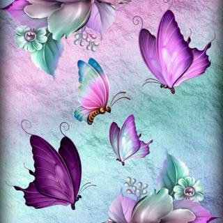 Butterfly and rose wallpaper