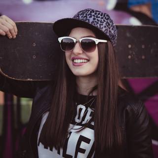 Skating girl 4k wallpaper