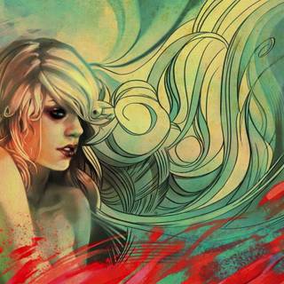 Women draw wallpaper