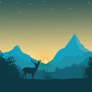 Minimal landscape sunrise wallpaper