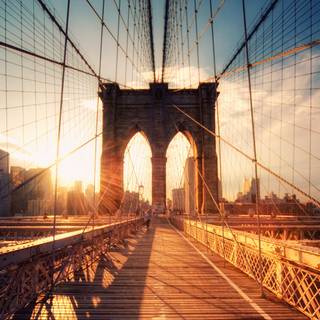 Brooklyn Bridge lights wallpaper