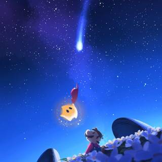 Mario Galaxy phone wallpaper