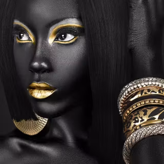 African women black gold wallpaper