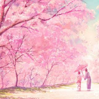 Pink aesthetics landscape wallpaper