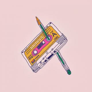 Vintage cassette wallpaper