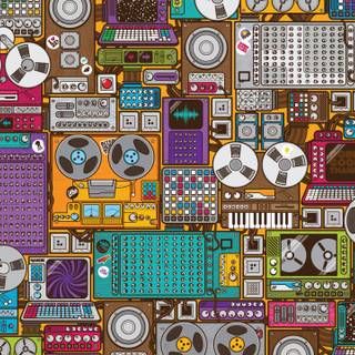 Vintage cassette wallpaper