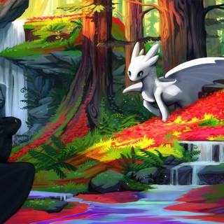 Night Fury and Light Fury wallpaper