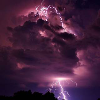 Anime lightning scene wallpaper