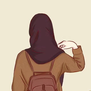 Hijab girl cartoon wallpaper