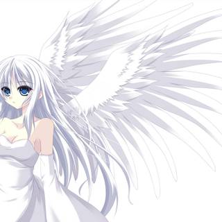 Aesthetic white hair anime girl wallpaper