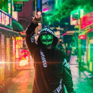 Hacker neon wallpaper