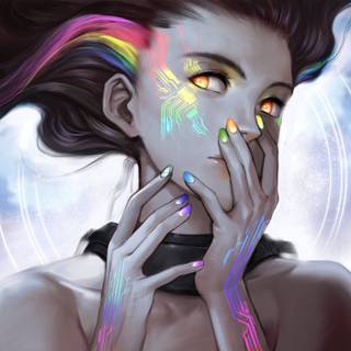 Rainbow women wallpaper