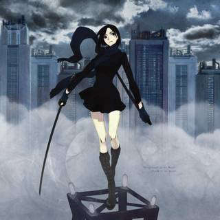 Girl holding swords wallpaper