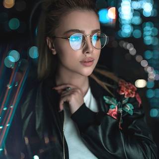 Girl wearing jacket wallpaper
