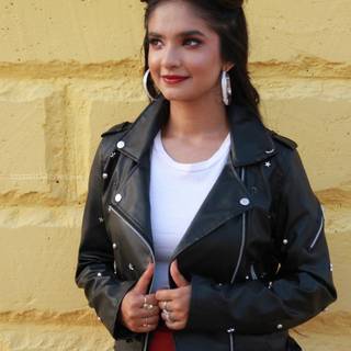 Girl wearing jacket wallpaper