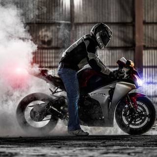 Motorcycle burnout desktop wallpaper