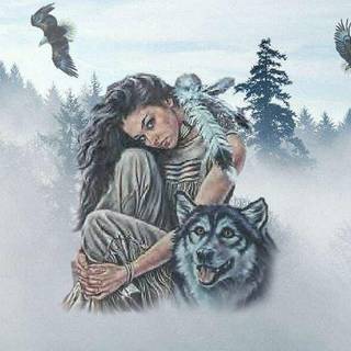 Wolves and eagles wallpaper