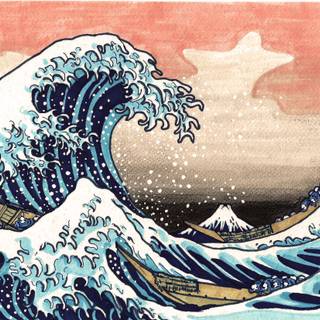 Japanese waves wallpaper