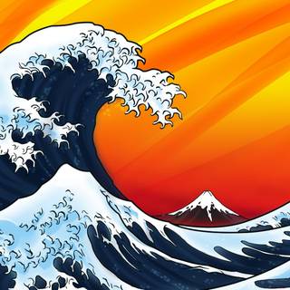 Japanese waves wallpaper
