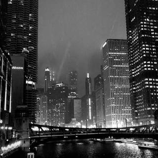 Dark vintage aesthetic city wallpaper