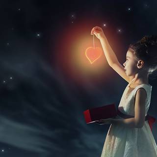 Little girl hearts wallpaper