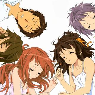 Girl anime sleep wallpaper