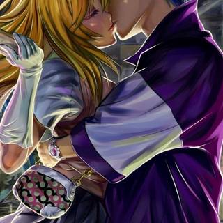 Cartoon kiss wallpaper