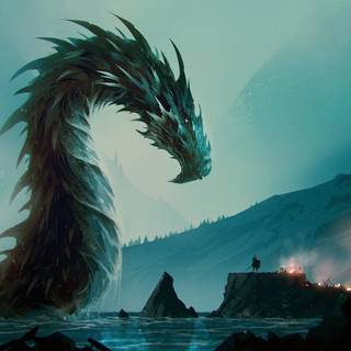 Water dragons wallpaper