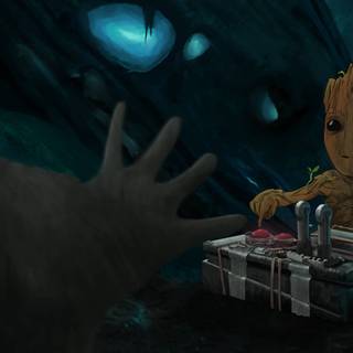 Baby Groot 4k amoled wallpaper