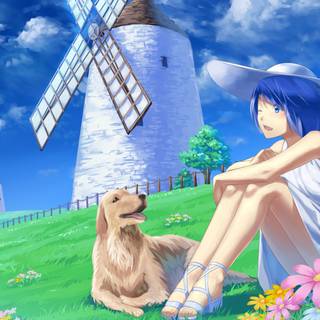 Cute anime dog wallpaper