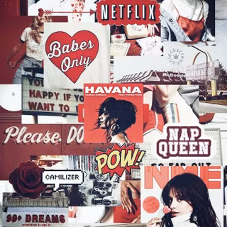 Red collage wallpaper