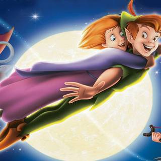 Peter Pan flying wallpaper