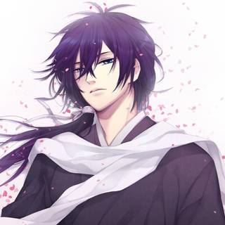 Black and purple anime boy wallpaper