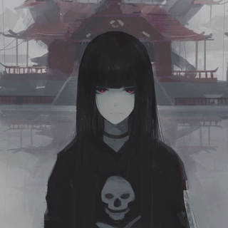 Anime girl black hair wallpaper