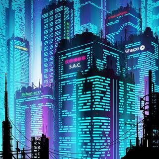 Aesthetic future city wallpaper