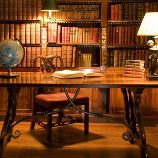 Antique library wallpaper