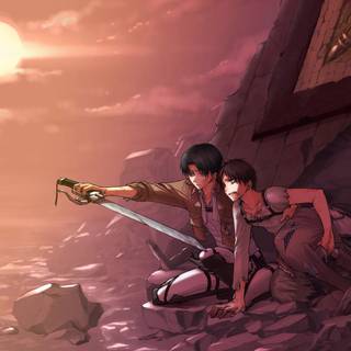 Levi and Eren Attack On Titan wallpaper