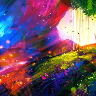 Colorful lake wallpaper