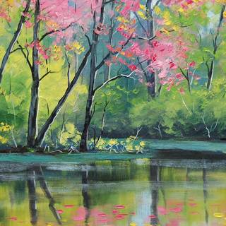 Colorful lake wallpaper