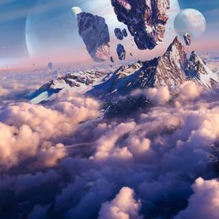 Cool mountain fantasy art wallpaper
